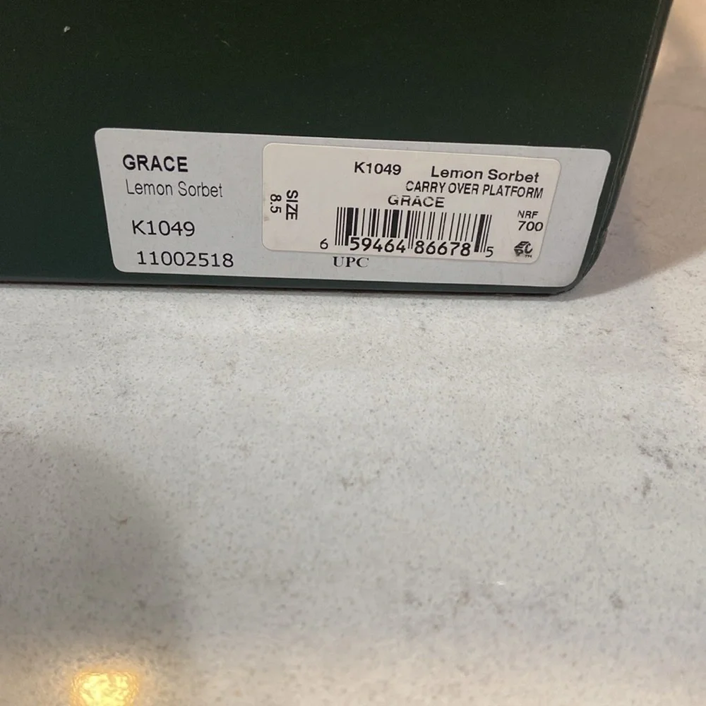 Kate Spade NIB Grace lemon sorbet platform sandal size 8 1/2